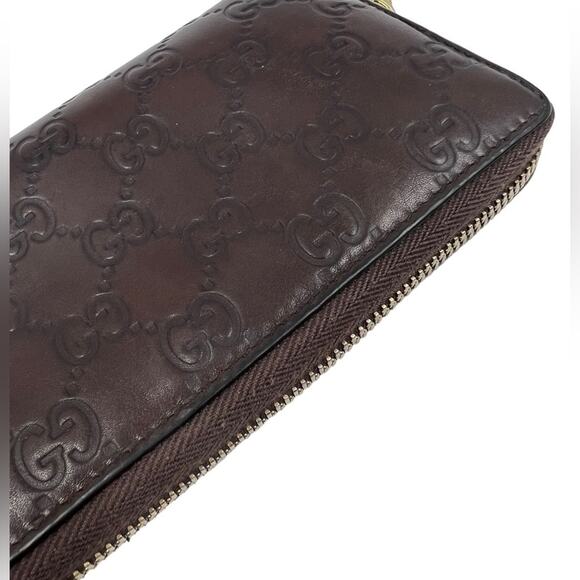 Gucci Vintage Leather Interlocking GG Logo Guccissima Long Zip Around Wallet - Picture 8 of 16